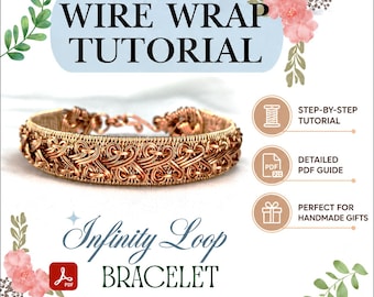 Wire Wrap Bracelet Tutorial: Infinity Loop Pattern, DIY Jewelry Course (PDF Download)