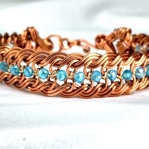 Wire Wrap Bracelet Tutorial: Braided and Beads Pattern, DIY Jewelry Course (PDF Download) image 2