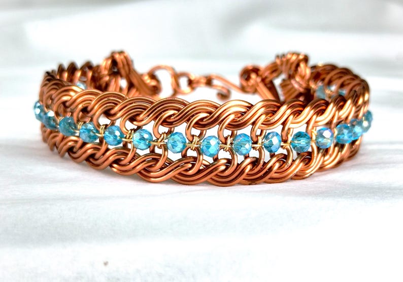 Wire Wrap Bracelet Tutorial: Braided and Beads Pattern, DIY Jewelry Course (PDF Download) image 2