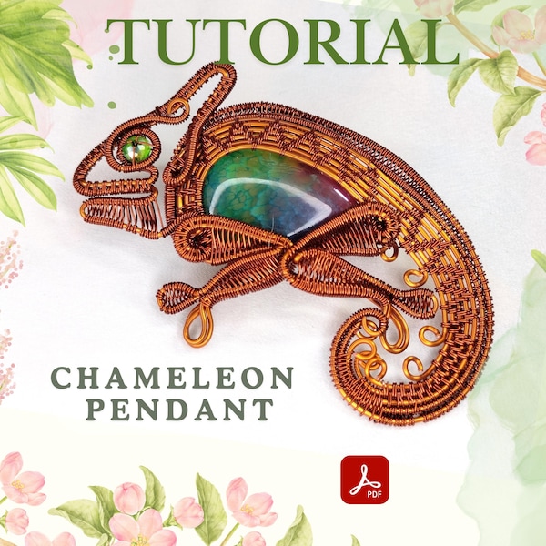 Wire Wrap Chameleon Pendant Tutorial: DIY Jewelry Making (PDF Guide)