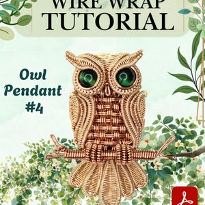 Wire Wrap Owl Pendant #4 Tutorial: DIY Jewelry Making (Digital Download)