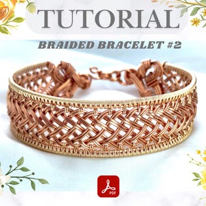 Tutorial de tejido de alambre: Pulsera trenzada n.° 2 - Joyería DIY (Descarga digital)