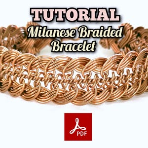Wire Wrap Tutorial: Milanese Braided Bracelet – DIY Jewelry Making Course PDF, Step-by-Step Wire Weaving Pattern & Guide (Digital Download)
