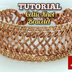 Wire Wrap Bracelet Tutorial – DIY Jewelry Making PDF Course knot & braid pattern, Step-by-Step guide with 246 Images(Digital Download)