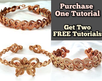 Tutoriel sur le lot de bracelets à enrouler : tressé, ammonite papillon (téléchargement numérique PDF)