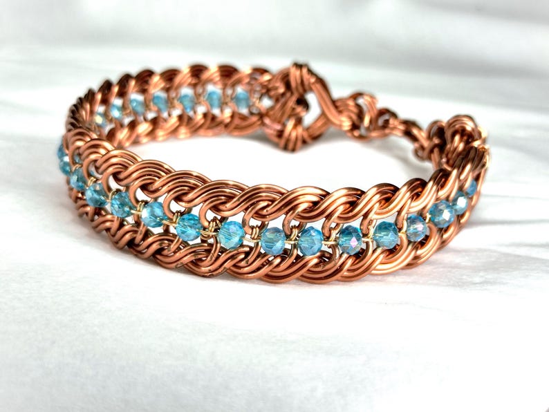 Wire Wrap Bracelet Tutorial: Braided and Beads Pattern, DIY Jewelry Course (PDF Download) image 4