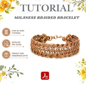 Handledning för trådlindat armband: Milanesisk fläta, DIY-smyckeskurs (PDF-nedladdning)