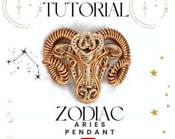 Wire Wrap Tutorial: Aries Zodiac Pendant, DIY Jewelry Guide (PDF Download, 402 Images