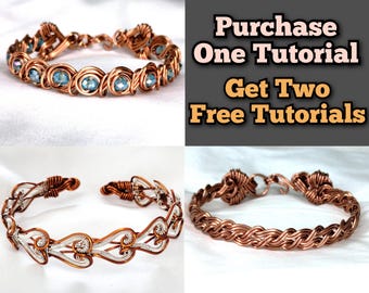 Wire Wrap Bracelet Tutorial: Heart, Braided & Beads - DIY handcraft (PDF Digital Download)