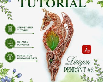 Wire Wrap Dragon Pendant #2 Tutorial: DIY Jewelry Making Course (Digital Download)