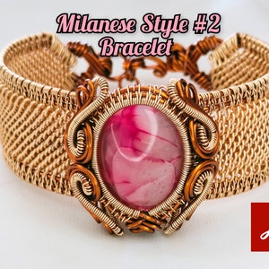 Wire Wrap Bracelet Tutorial DIY Milanese Style #2 Jewelry Making Course Step-by-Step Guide & hundred images (PDF Digital Download)