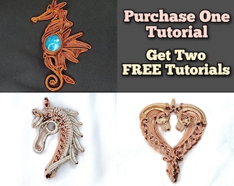 Bundle Wire Pendant Tutorial: Horse and Seahorse, DIY Jewelry Making Course (PDF Digital Download)