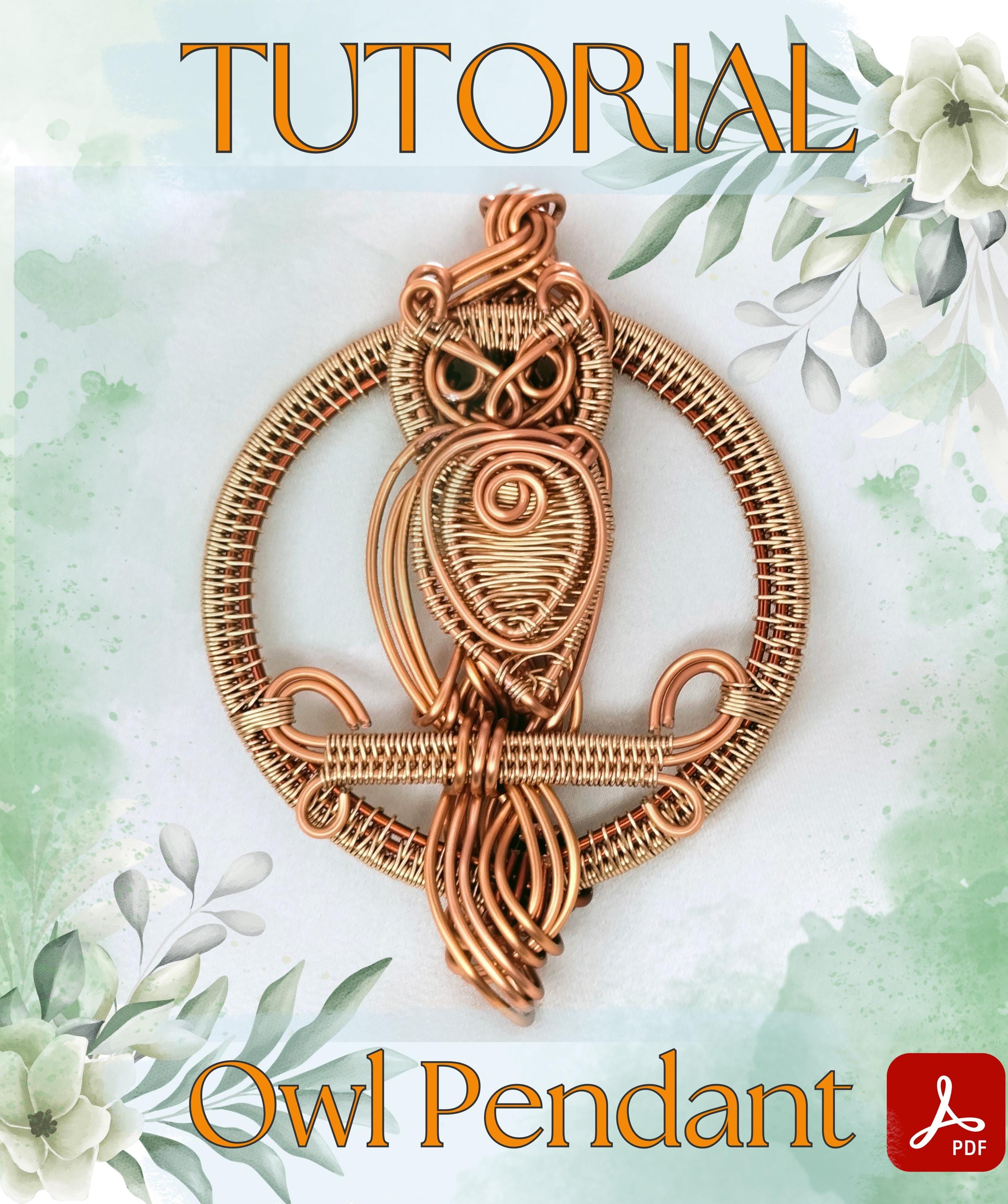 Wire Wrap Owl Pendant Tutorial: DIY Jewelry Making (Digital Download)
