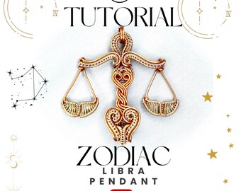 Wire Wrap Tutorial: Libra Zodiac Pendant DIY (Digital Download)