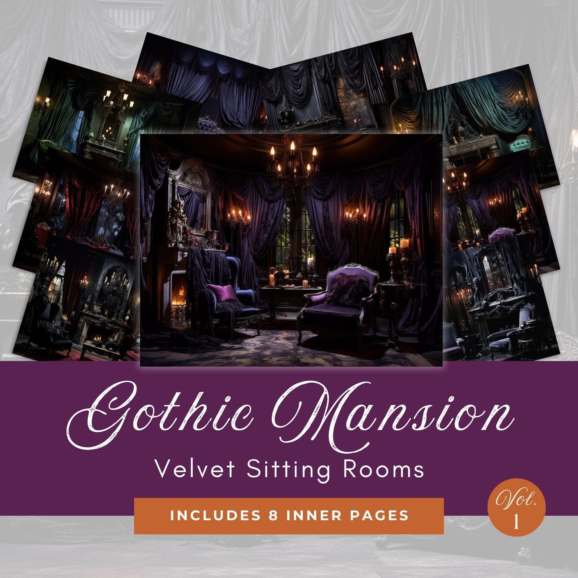 Gothic Junk Journal Printable | Velvet Textures | Gothic Mansion ...