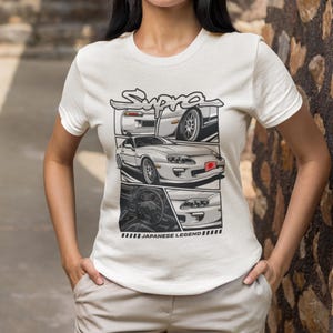 Toyota Supra T-shirt, White Supra, Toyota Supra MK4, 2JZ Engine T-shirt, Unisex Graphic T-shirt, Stylish Enthusiast Apparel