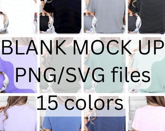 Maquetas de Blank Color Comfort con vista frontal y posterior, archivos svg, archivos svg para cricut, sublimación, para pintar, png, dtf