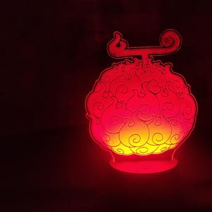 Mera Mera no Mi desk bedside LED light | One Piece inspired | Devil Fruit | Gift for fans | Streaming Gaming room decor | Perspex Acrylic
