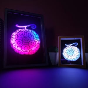 Gomu Gomu - Mirror Light Box | RGB Wall or Desk Light | Gaming Room Decor | Acrylic Mirror Sign | Personalized Ambient Lamp | Geek Gift