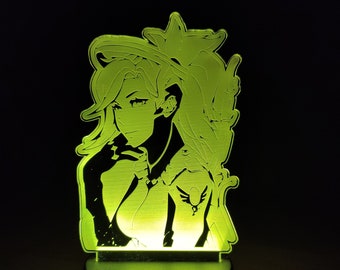 Mercy desk bedside LED light | Overwatch inspired | Gift for fans | Streaming Gaming room decor