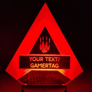 Apex Legends inspired desk LED light with custom text and ability icon | Gift for fans | Streaming Gaming room decor