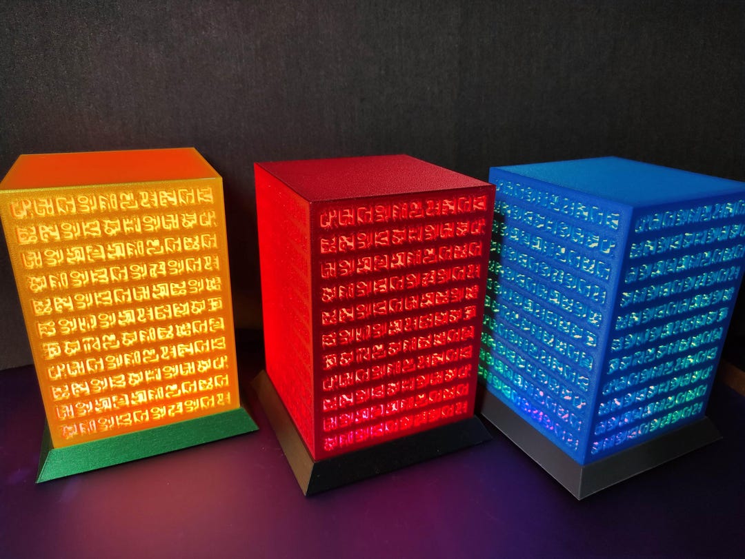 Poneglyph - 3D Printed Light Box | RGB Desk Light | Gaming Room Decor ...