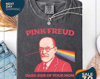 Camiseta Comfort Colors® rosa Freud El lado oscuro de tu mamá / Amantes de la psiquiatría, músicos y psiquiatras / Camiseta de Sigmund Freud