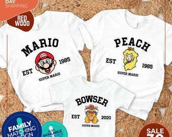 Super Mario Shirt | Super Mario Birthday Shirt | Super Mario Family Shirt | Mario & Friend Party Matching Tee | Mario Family Shirt | Mario