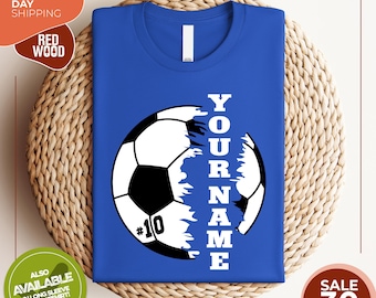 Personalized Soccer Player Shirt | Soccer Ball Name Shirt | Custom Soccer Player Shirt, Custom Soccer Ball | Soccer Lover Shirt