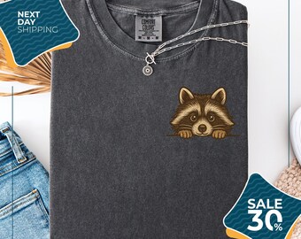 Comfort Colors® Raccoon Shirt | Funny Feral Women Shirt | Trendy Pocket Shirt | Gift For Her