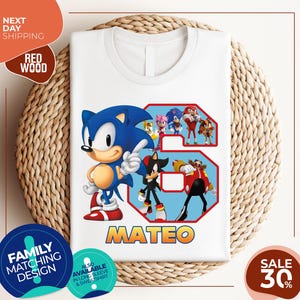 Custom Sonic Birthday Shirt | Sonic Birthday shirt personalized | Sonic The Hedgehog Birthday Shirt | Custom Family Sonic Birthday Shirt