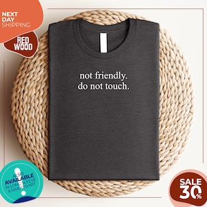 Not Friendly Do Not Touch Shirt | Sarcastic Shirt | Funny Humor Shirt | Adult Humor Shirt | Sarcasm Shirt | Funny Trendy Shirt