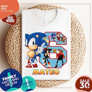 Custom Sonic Birthday Shirt | Sonic Birthday shirt personalized | Sonic The Hedgehog Birthday Shirt | Custom Family Sonic Birthday Shirt