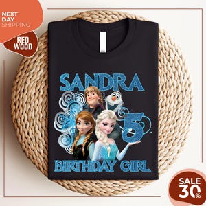 a black tshirt with a picture of two frozen princesses on it