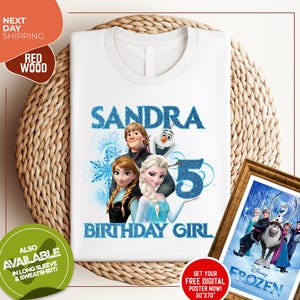 a t - shirt with a picture of a frozen princess and a picture of a