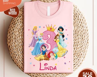 Custom Disney Princess Birthday Shirt | Personalized Disney Princess shirt | Disney shirt | Birthday gift | Gift for girl