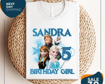 Custom Frozen Birthday Shirt | Frozen Family T-shirts | Birthday Girl | Frozen | Elsa Shirt  | Anna Shirt | Disney Frozen Shirt | Olaf Tee