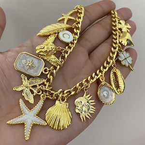 Build Your Own Custom Charm Necklace,Pick Your Charms,Gold Necklaces for Women,Vintage Chunky Necklace,Personalized Gifts for Her,Mom Gift