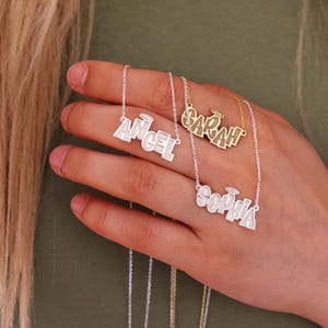 925 Sterling Silber Benutzerdefinierte Name Halskette,Monogramm Halskette,Personalisierte Name Halskette,Sterling Silber Schmuck,Geschenk für Sie,Weihnachtsgeschenk