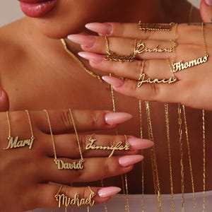 Name Necklace Gold, 14K Gold Name Necklace,Minimalist Name Jewelry for Women,Custom Name Jewelry, Mom Necklace, Personalized Name Jewelry