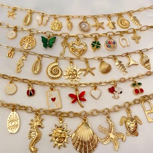 Build Your Own Custom Charm Necklace for Women, Pick Your Charms, Summer Charm Necklace, Vintage Chunky Necklace, Personalized Gift for Her