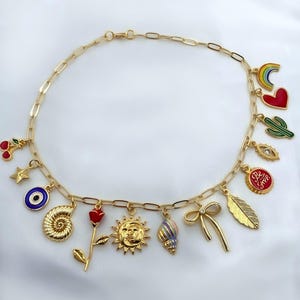 Build Your Own Custom Charm Necklace,Pick Your Charms,Gold Necklace for Women,Vintage Chunky Charm Necklace,Personalized Gifts for Her