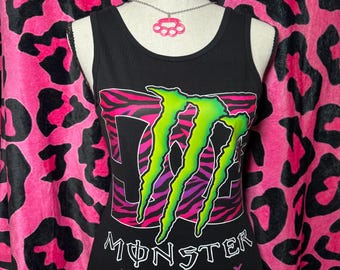 Y2K Monster Energy Graphic Tee – 2000s Grunge Shirt, Retro Emo Punk Festival Top