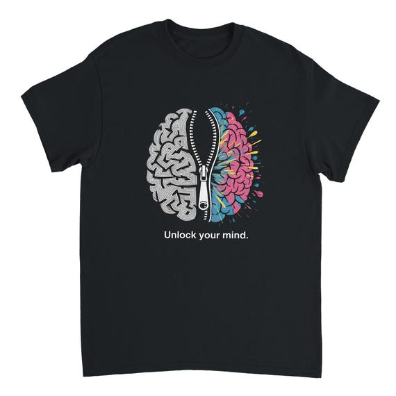 Unisex Unlock Your Mind Tee | Creative and Logical Sides of Brain