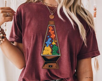 Unisex Retro Style Lava Lamp Tee | Simple Vintage Vibe Design Tshirt | Gift For Old School Lovers