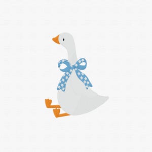 Bow Goose Embroidery Design | Duck Embroidery File | Silly Goose with Ribbon | Baby Animal Stitch | Digital Download | 3 Sizes