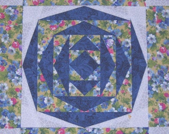 Block 6 - CABBAGE ROSE - Pieceful Garden Block of the Month