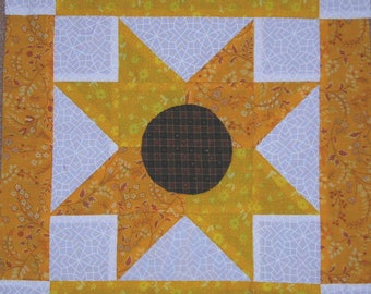 Block 1 - SUNFLOWER - Pieceful Garden Block of the Month