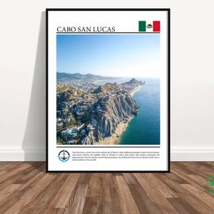 Cabo San Lucas Mexico Travel Print - Coastal Mountain Paradise Wall Art Poster, Beach Decor Gift Travel Gift Souvenir Wall Decor(1)