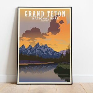 Grand Teton Druck - Majestätische Berglandschaft Kunst - Natur Fotografie Dekor - Malerische Landschaft Reise Kunst - Hängendes Dekor - Nationalpark Geschenk
